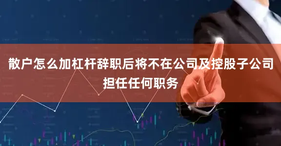 散户怎么加杠杆辞职后将不在公司及控股子公司担任任何职务