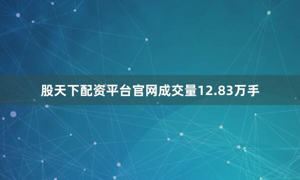 股天下配资平台官网成交量12.83万手